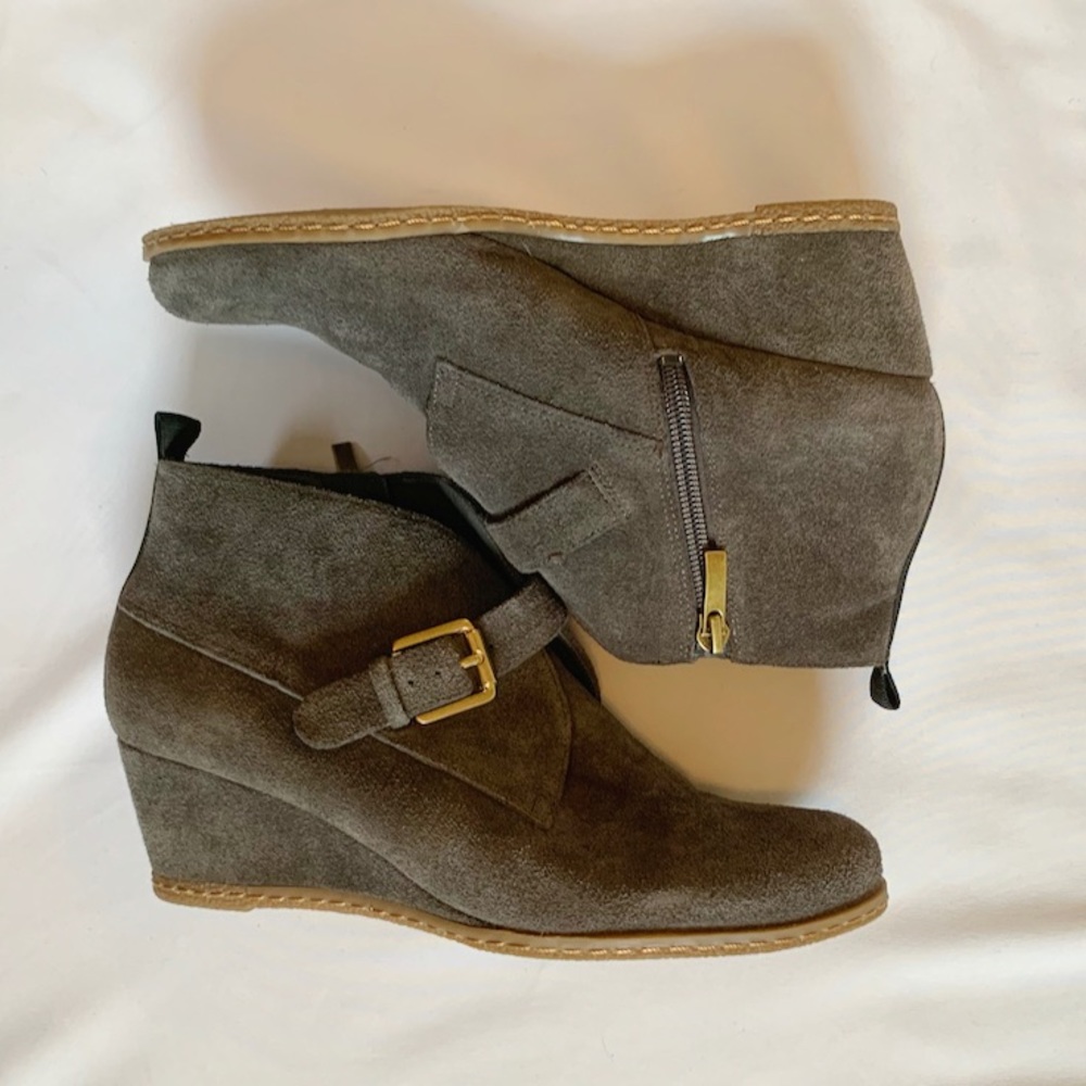 Franco Sarto Grey Wedge Booties
